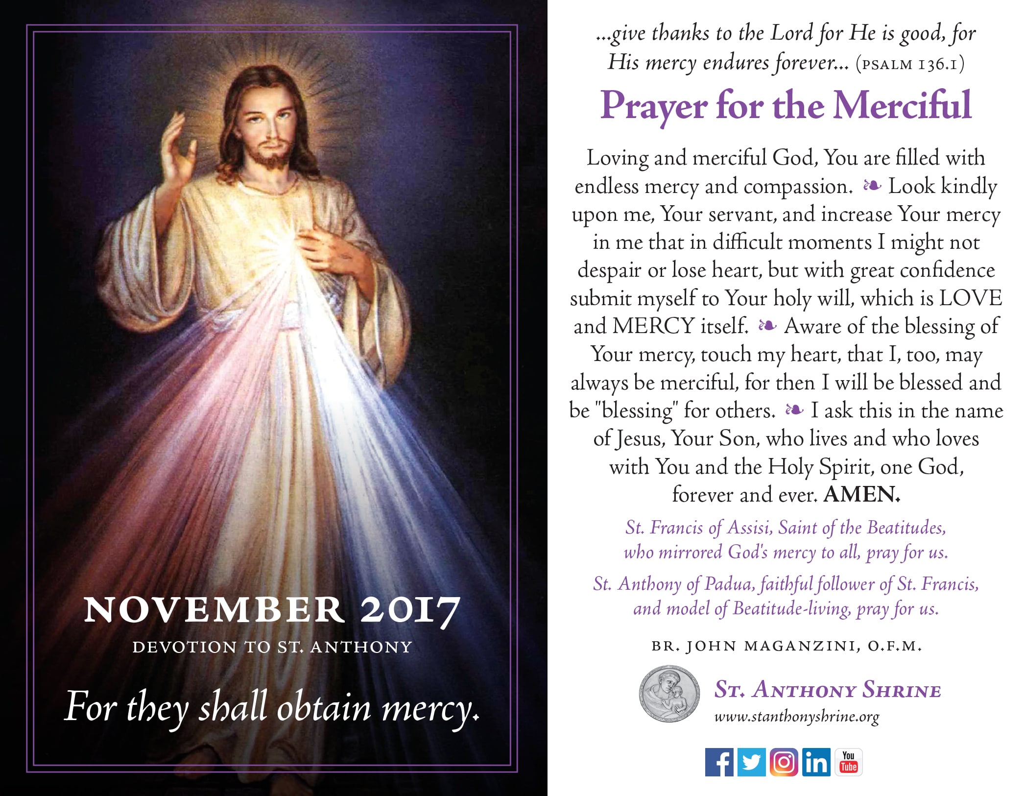 Prayer Card...Nov .Novena