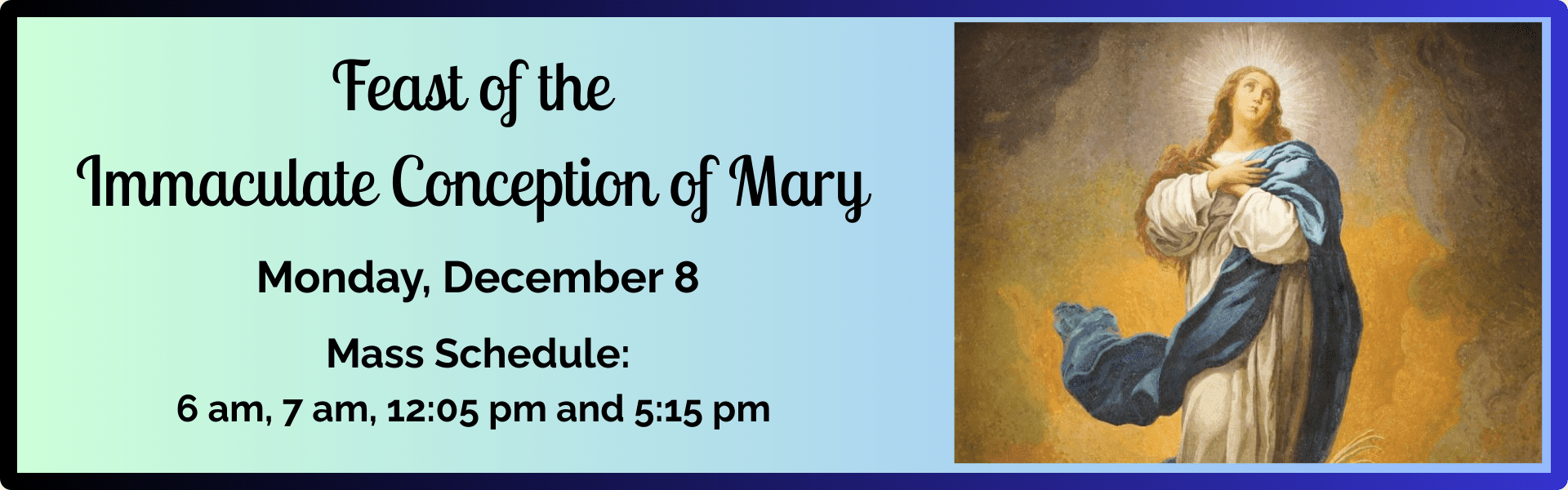 Home 1 Feast of the Immaculate Conception schedule 2025 for web slide carousel