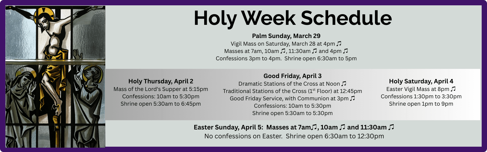 Holy Week Schedule 2026 for web slide carousel